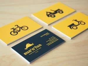 Different graphics on each card - business card examples for finance professionals