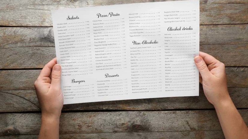 eco friendly single use menu